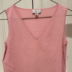 Tahari V Sleeveless Cotton Dress Top